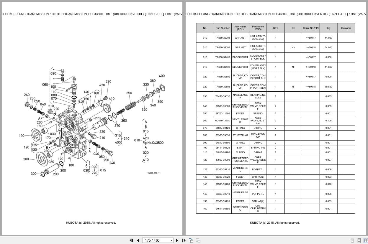 Kubota Tractor STW37C Parts Catalog EN DE (2)