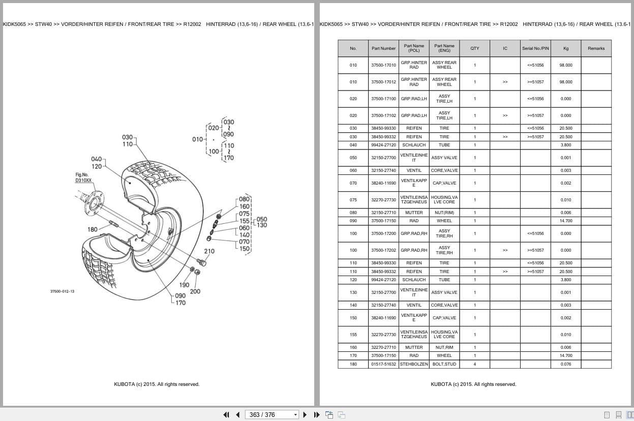 Kubota Tractor STW40 Parts Catalog EN DE (3)
