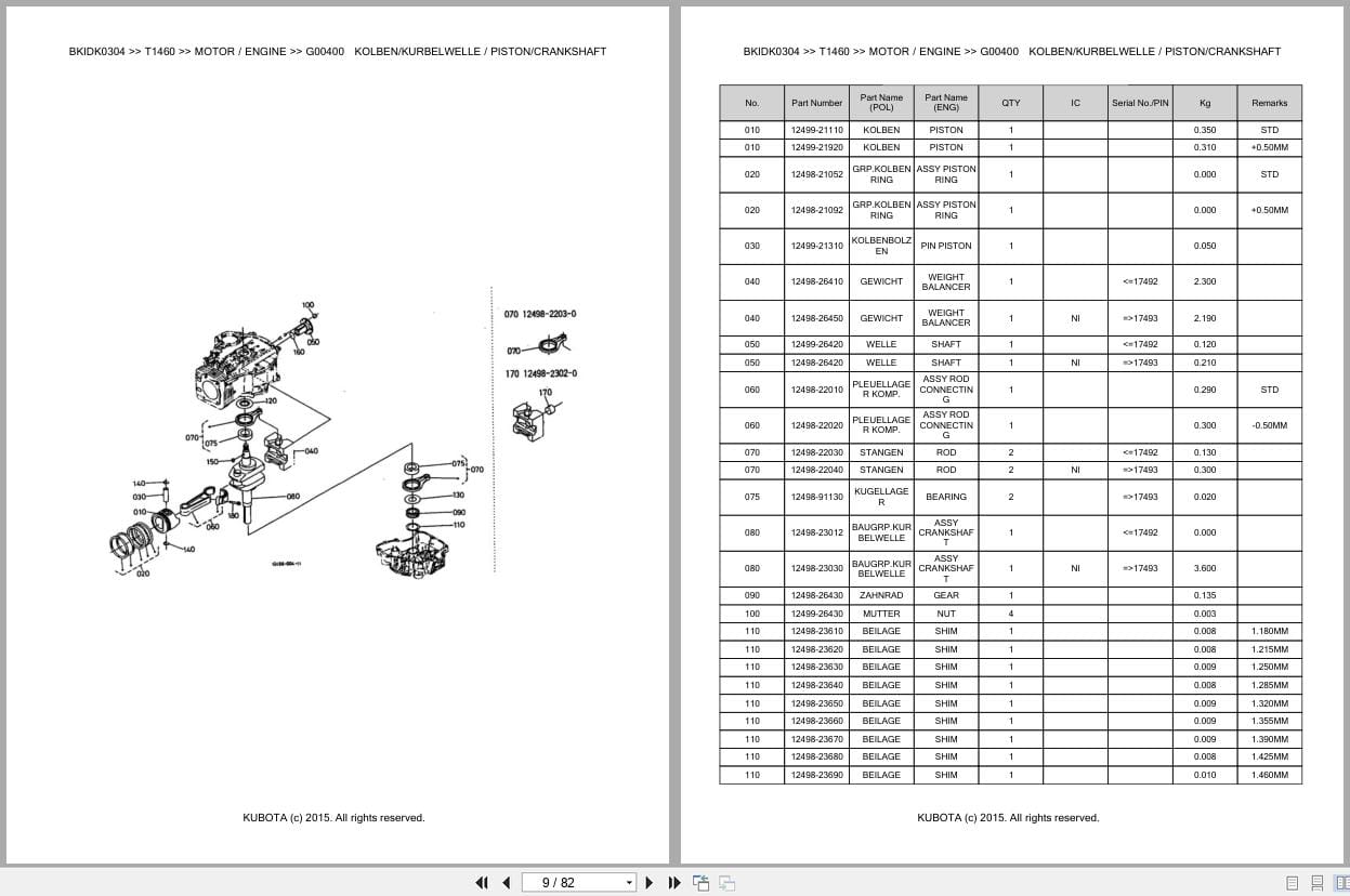 Kubota Tractor T1460 Parts Catalog EN DE (2)