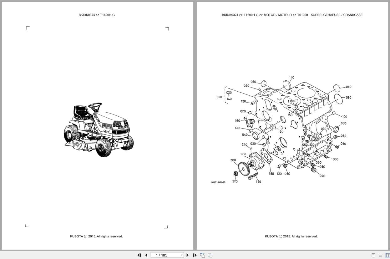 Kubota Tractor T1600H G Parts Catalog EN DE (1)