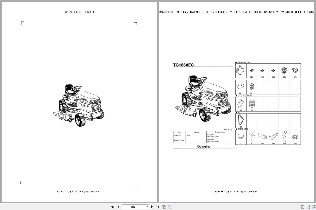 Kubota Tractor TG1860EC Parts Catalog EN DE (1)