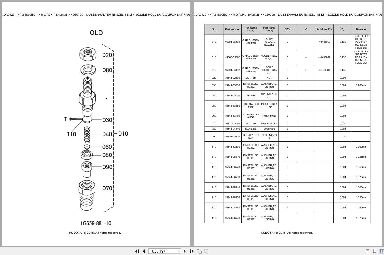 Kubota Tractor TG1860EC Parts Catalog EN DE (3)