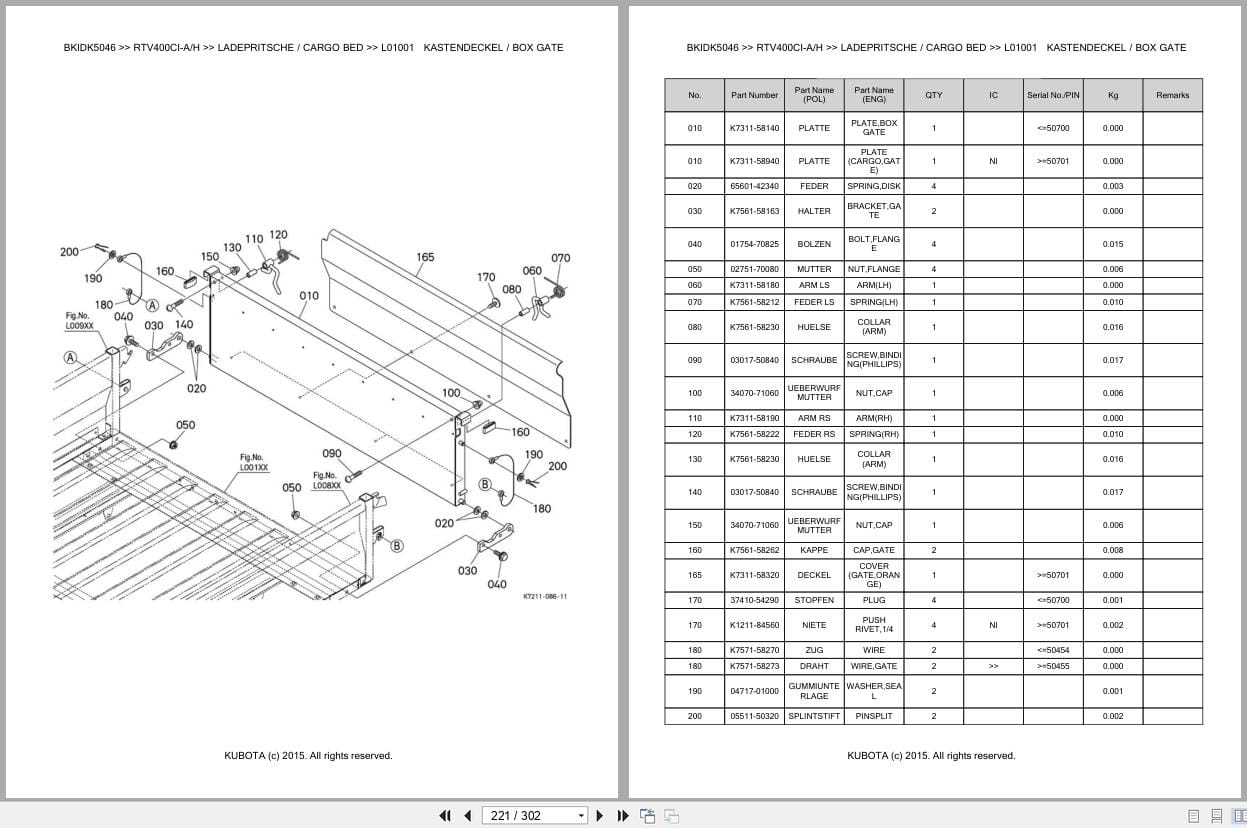 Kubota Utility Vehicle RTV400CI A RTV400CI H Parts Catalog EN DE (3)