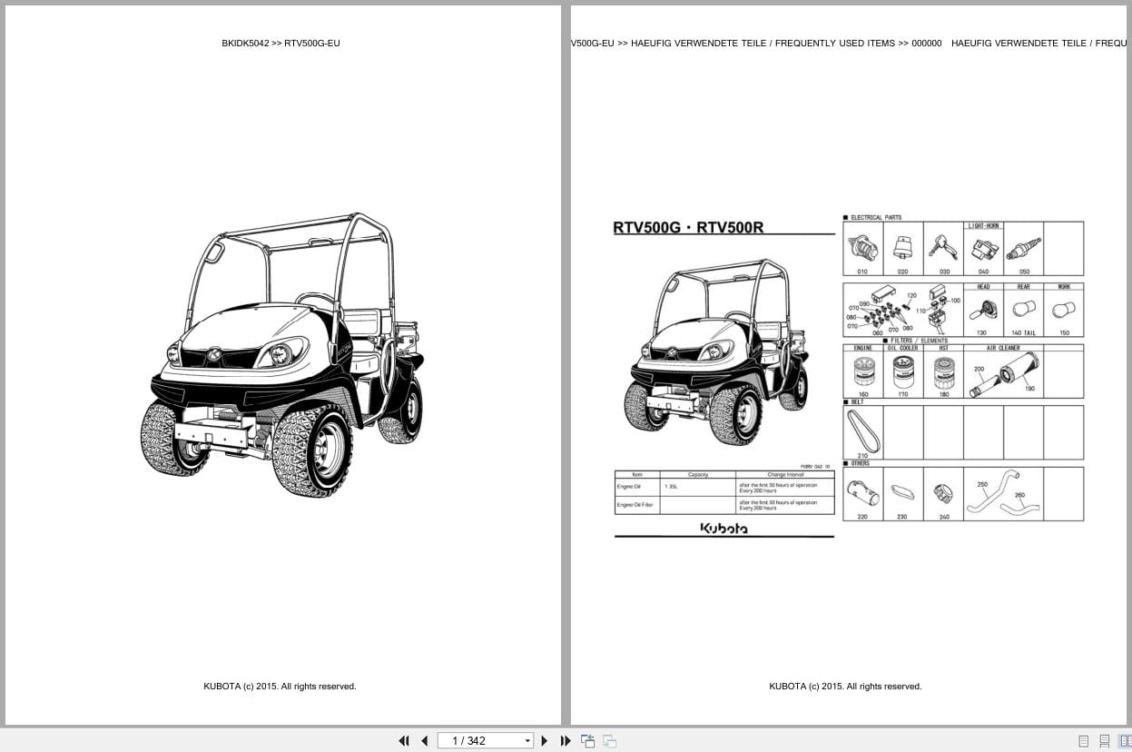 Kubota Utility Vehicle RTV500G EU Parts Catalog EN DE (1)