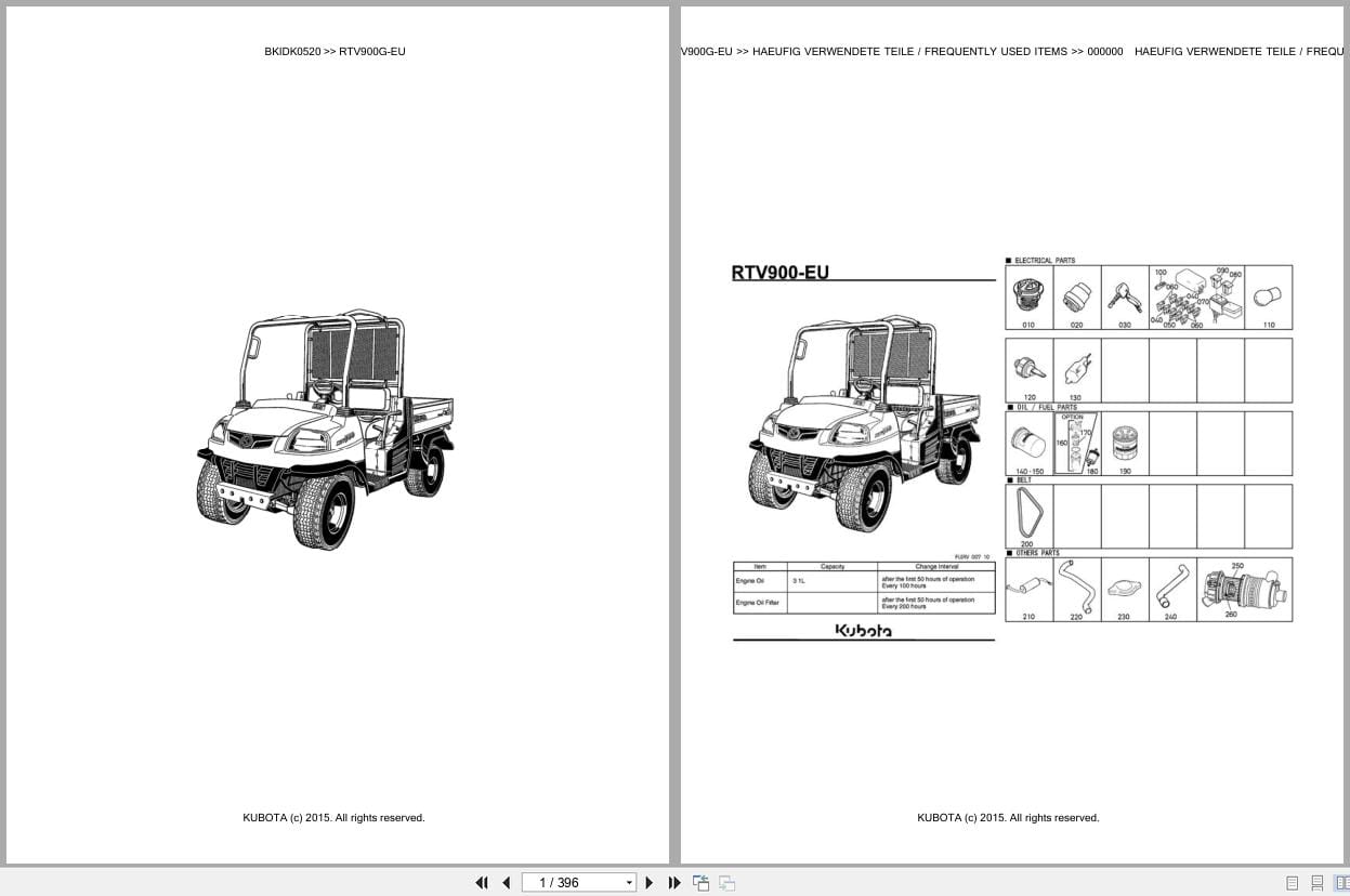 Kubota Utility Vehicle RTV900G EU Parts Catalog EN DE (1)