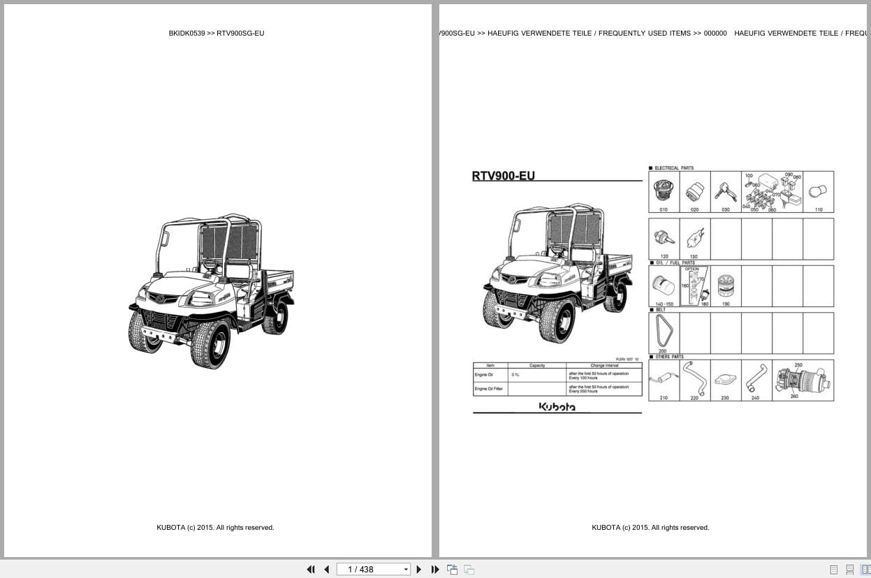 Kubota Utility Vehicle RTV900SG EU Parts Catalog EN DE (1)