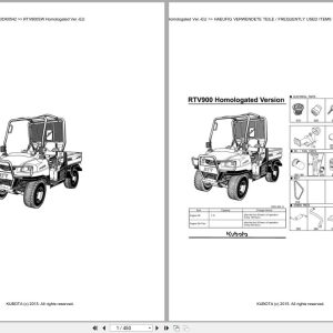 Kubota Utility Vehicle RTV900SW Homologated Ver EU Parts Catalog EN DE (1)