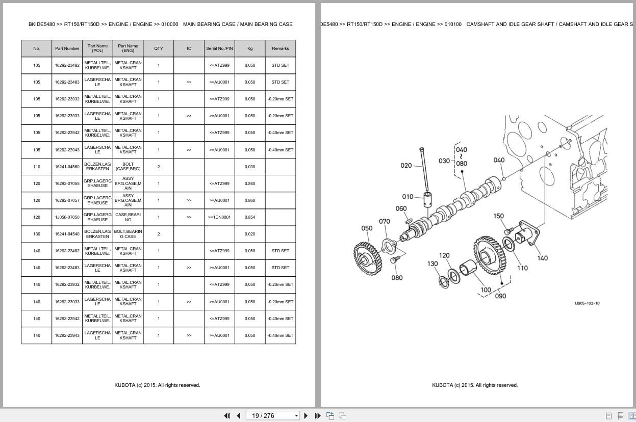 Kubota Wheel Loader RT150 RT150D Parts Catalog EN DE (3)