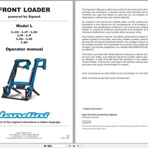 Landini Front Loader Model L Operators Manual ATR117 2024 (1)