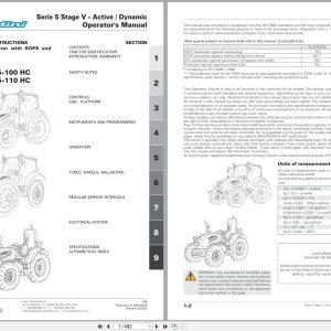 Landini Tractor 5 100 5 110 5 120 5 100HC 5 110HC RS2B Operators Manual 6691953A6 2024 (1)
