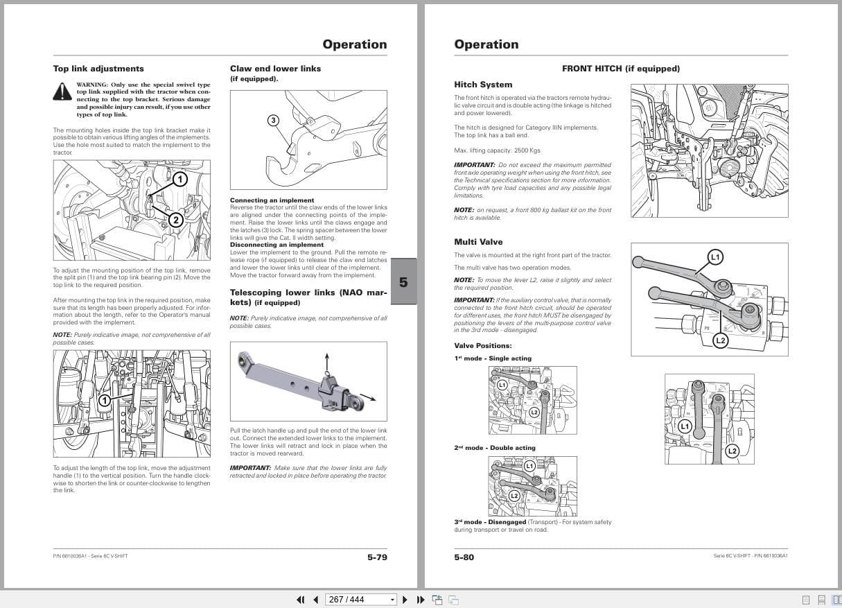 Landini Tractor 6 120C 6 130C 6 140C V Shift RP68 Operators Manual 6610036A1 2016 (2)