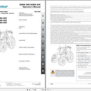 Landini Tractor 6 135 6 145 6 155 Robo Six RP6D Operators Manual 6675563A5 2023 (1)