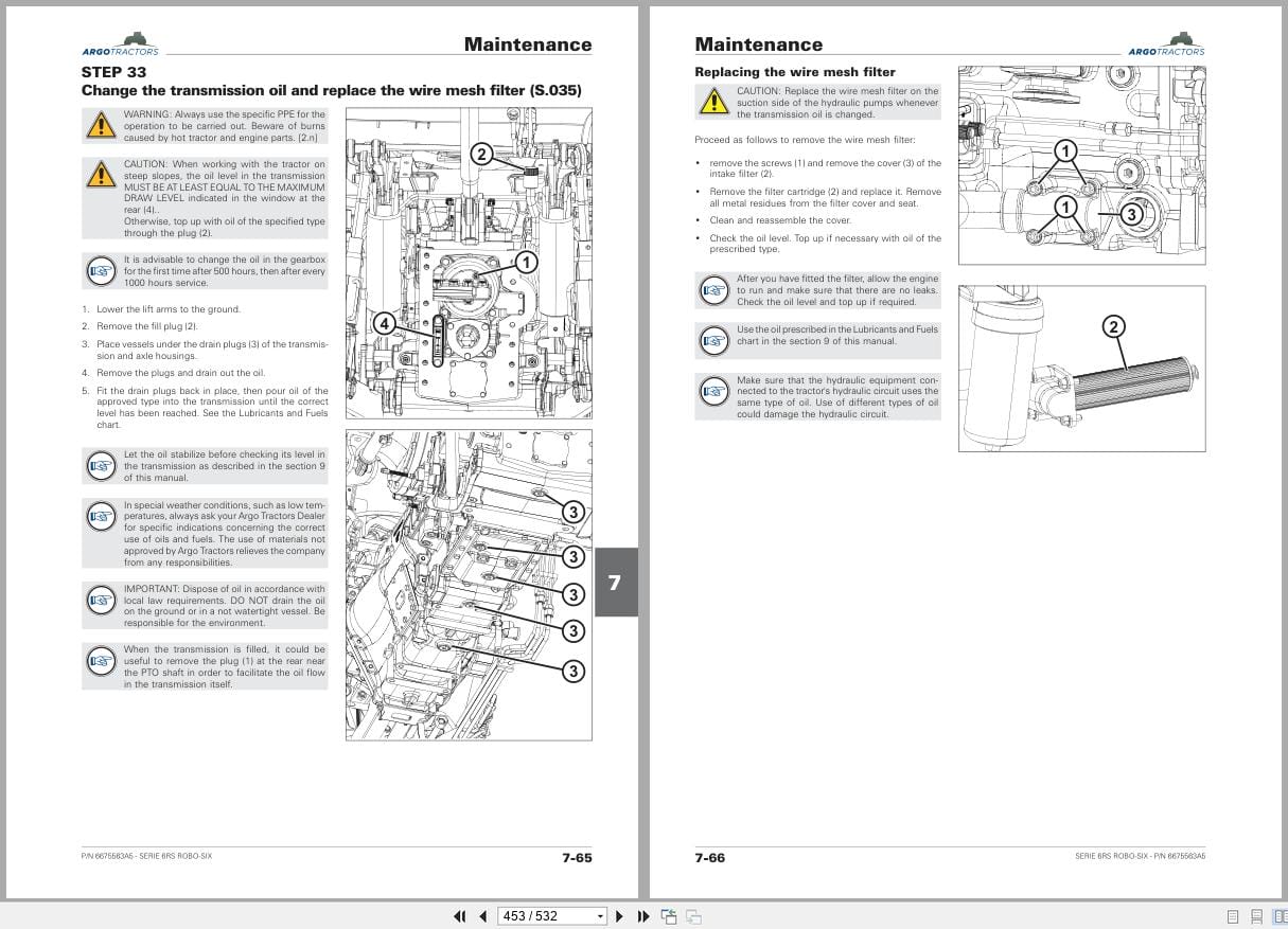 Landini Tractor 6 135 6 145 6 155 Robo Six RP6D Operators Manual 6675563A5 2023 (2)