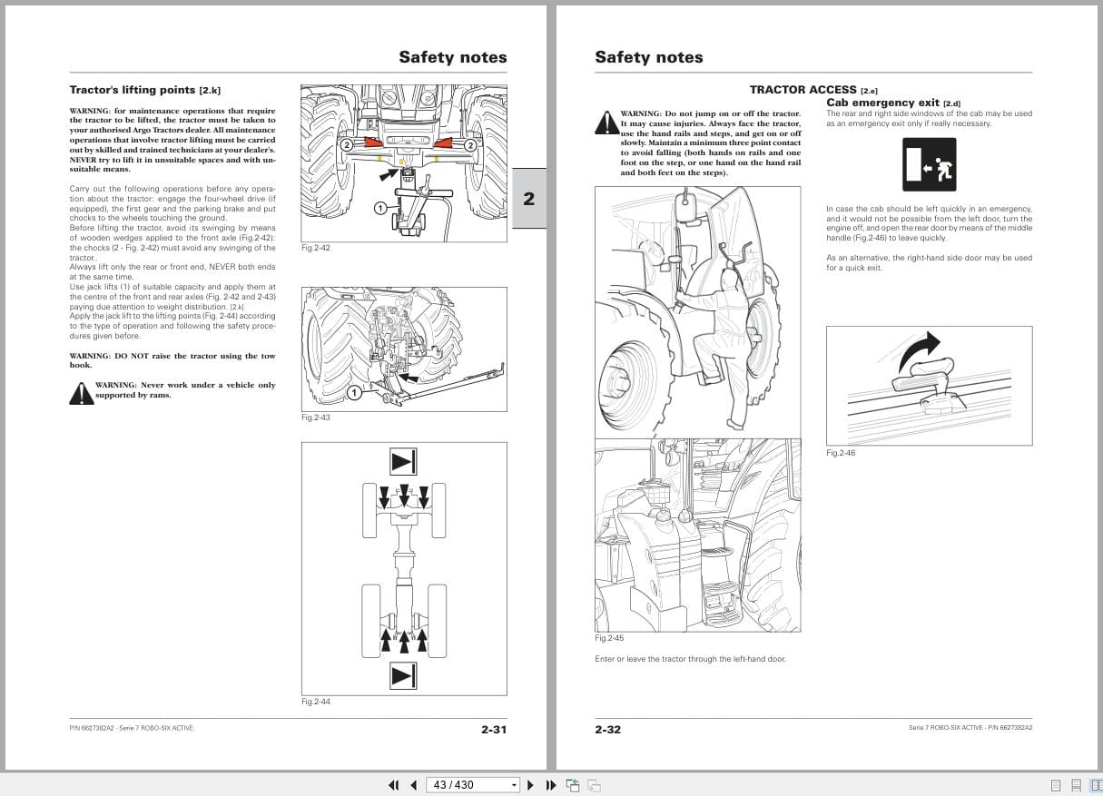 Landini Tractor 7 160 To 7 230 Robo Six Active RPE4 Operators Manual 6627382A2 2017 (2)