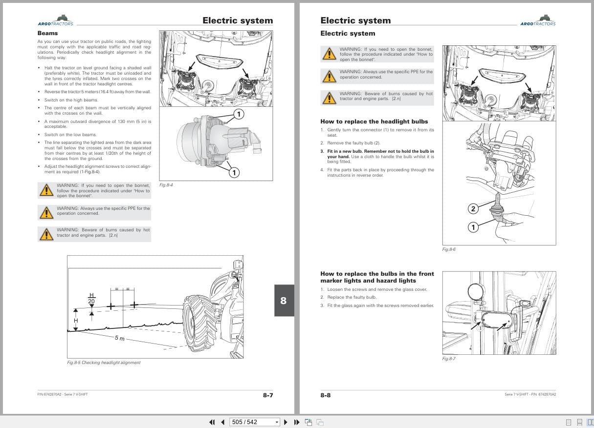 Landini Tractor 7 210 7 230 7 240 V Shift RPE7 NCGA Operators Manual 6742870A2 2024 (2)