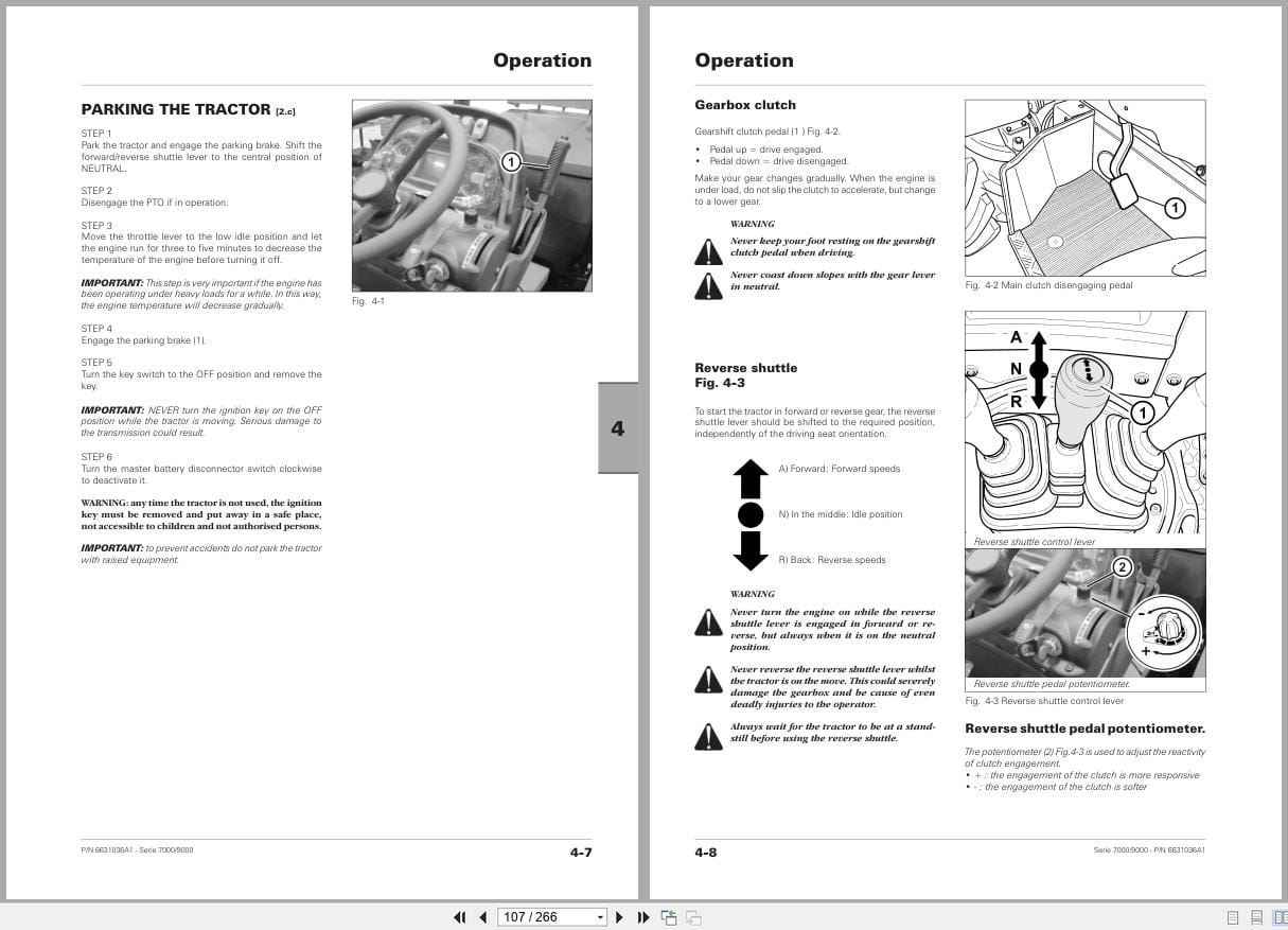 Landini Tractor 7075 IS To 90115 AR RS38 Operators Manual 6631036A1 2019 (2)