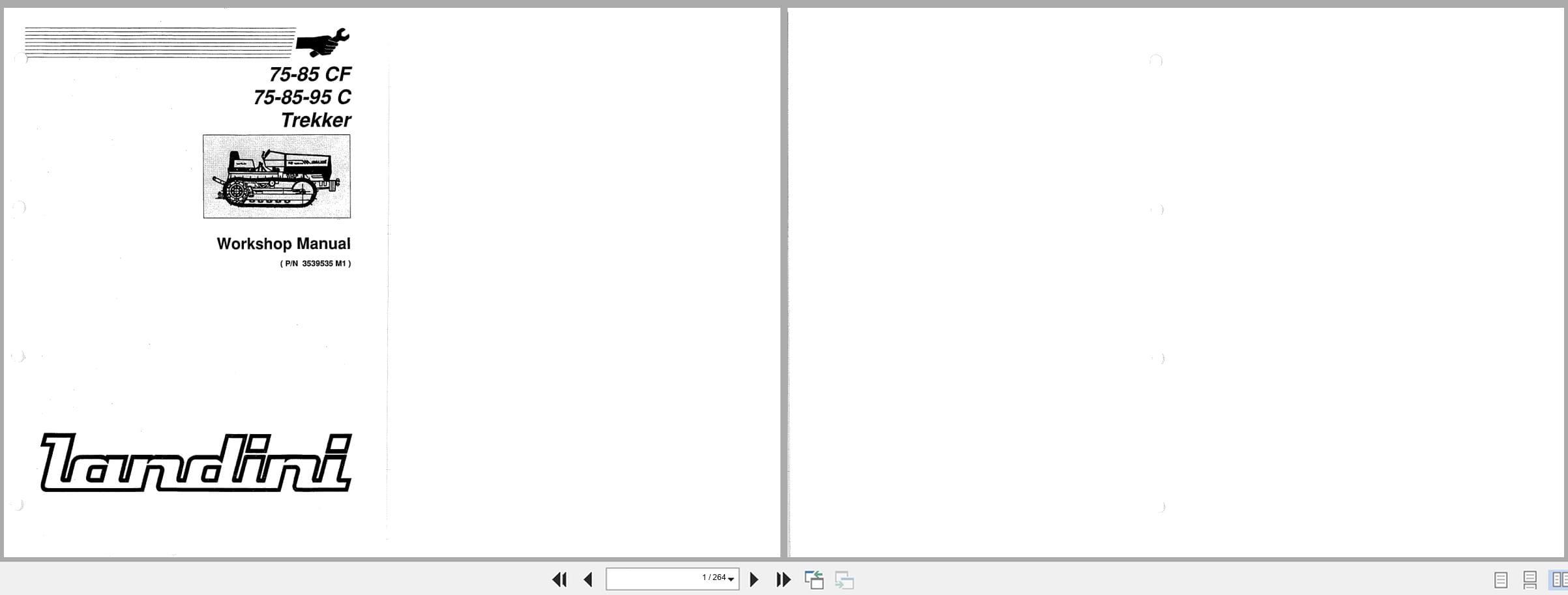 Landini Tractor 75 85 95 C CF 4078 Workshop Manual 3539535M1 (1)