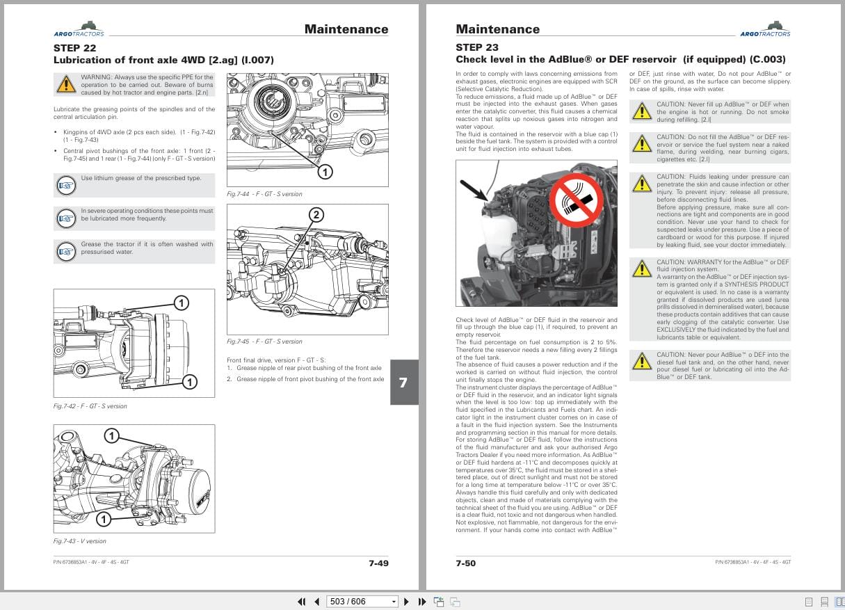 Landini Tractor Rex 4V 4F 4S 4GT RP5D Operators Manual 6736853A1 2024 (2)