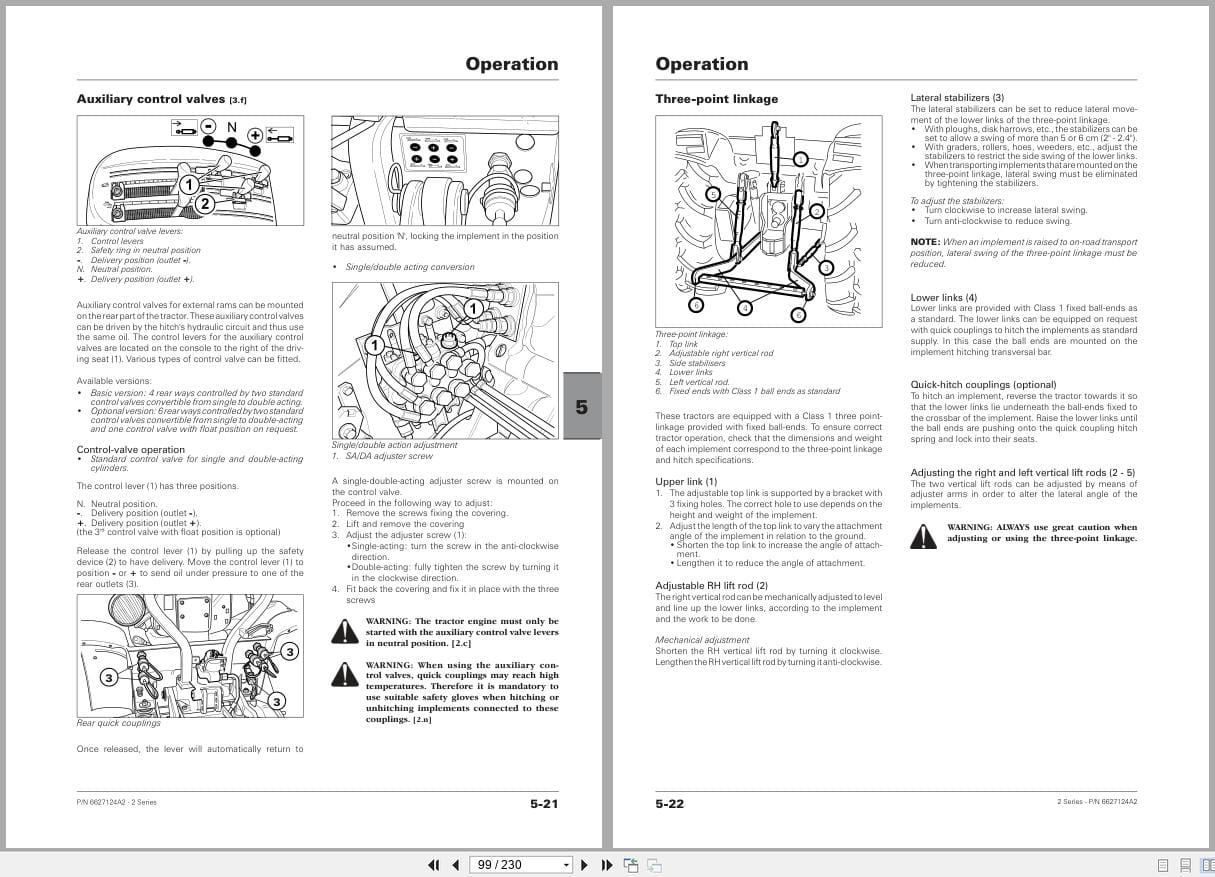 Landini Tractor Series 2 2 045 STD To 2 055 GE RS13 Operators Manual 6627124A2 2017 (2)