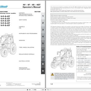 Landini Tractor Series 4V 4F 4S 4GT RP5D Operators Manual 6685002A4 2024 (1)