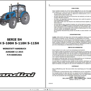 Landini Tractor Series 5H 5 090H 5 100H 5 110H 5 115H Workshop Manual 6608520A1 2015 DE (1)