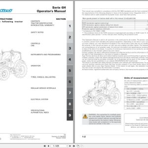 Landini Tractor Series 6H 6 125H 6 135H RS2C Operators Manual 6708732A2 2022 (1)