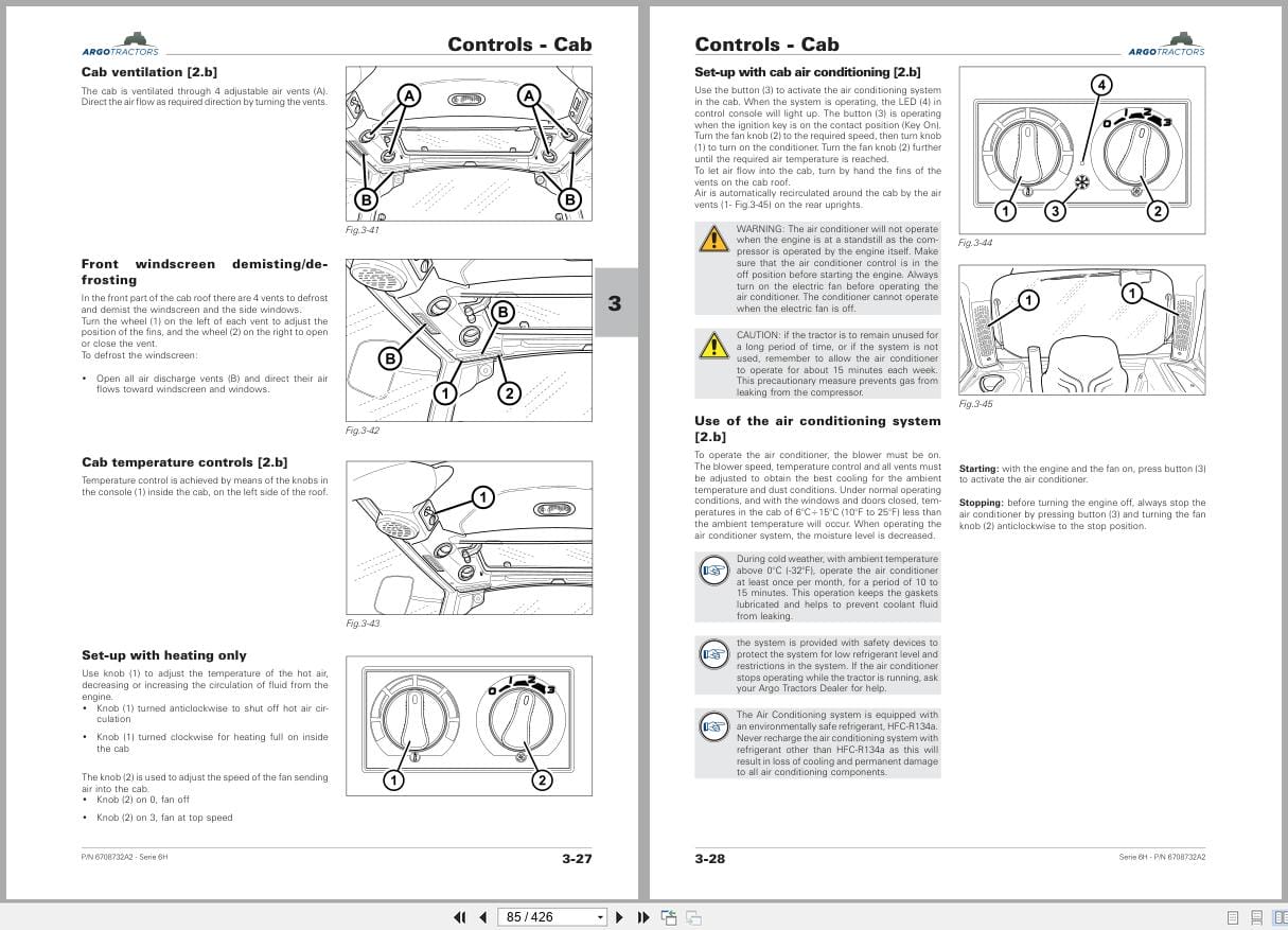 Landini Tractor Series 6H 6 125H 6 135H RS2C Operators Manual 6708732A2 2022 (2)