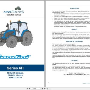 Landini Tractor Series 6H 6 125H 6 135H RS2C Service Manual 6727101A1 2023 (1)