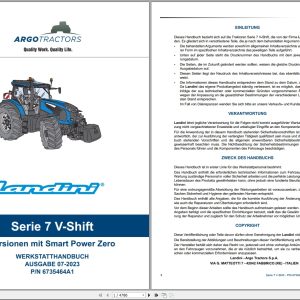 Landini Tractor Series 7 V Shift Workshop Manual 6735464A1 2023 DE (1)
