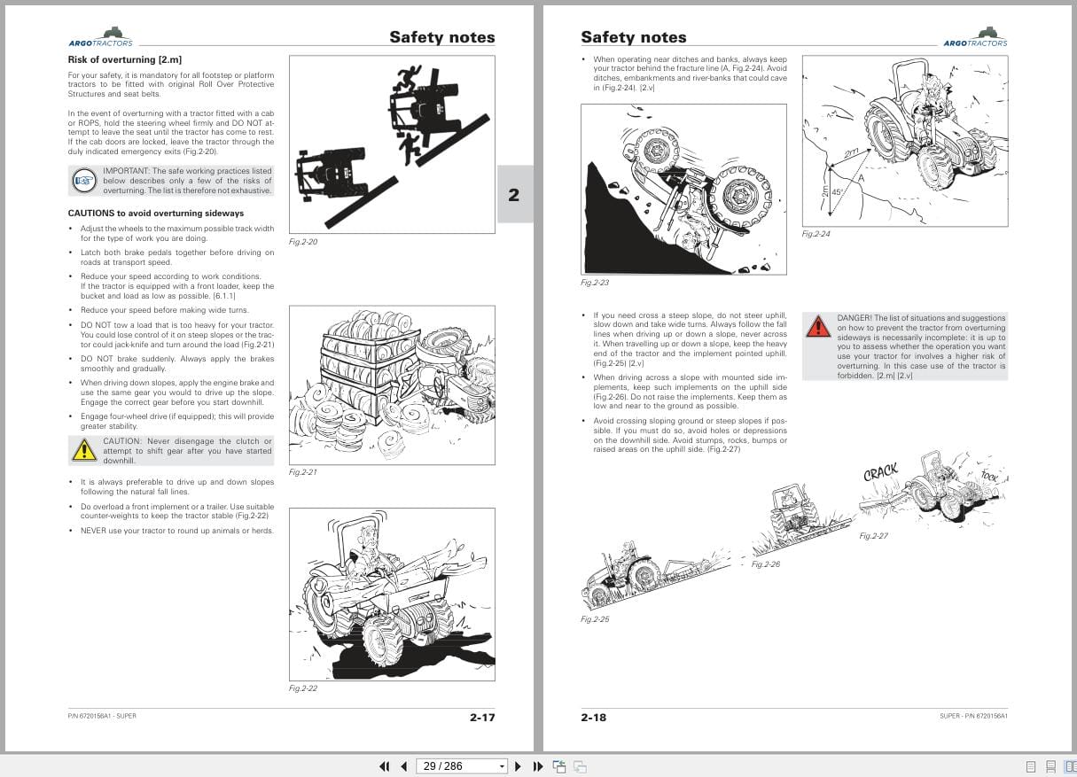 Landini Tractor Super 85 95 115 90 100 110 120 RT68 Operators Manual 6720156A1 2023 (2)