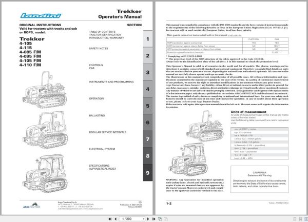 Landini Tractor Trekker 4 105 To 4 110 FM CP04 Operators Manual 6621074A4 2021 (1) Landini Tractor Trekker 4 105 To 4 110 FM CP04 Operators Manual 6621074A4 2021 (1)