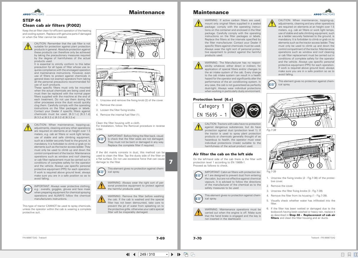 Landini Tractor Trekker4 4 085 To 4 120 F M CP05 Operators Manual 6696772A2 2022 (2)