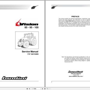Landini Tractor Vision 85 95 105 Service Manual 3667238M3 (1)
