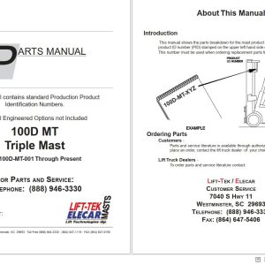 Lift Tek 100D MT Triple Mast Part Manual 235360R16 (1)