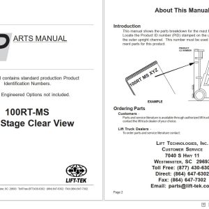 Lift Tek 100RT MS Two Stage Clear View Part Manual 270893R3 (1)