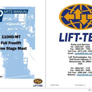 Lift Tek 110HD MT Full Freelift Three Stage Mast Part Manual 294462 (1)