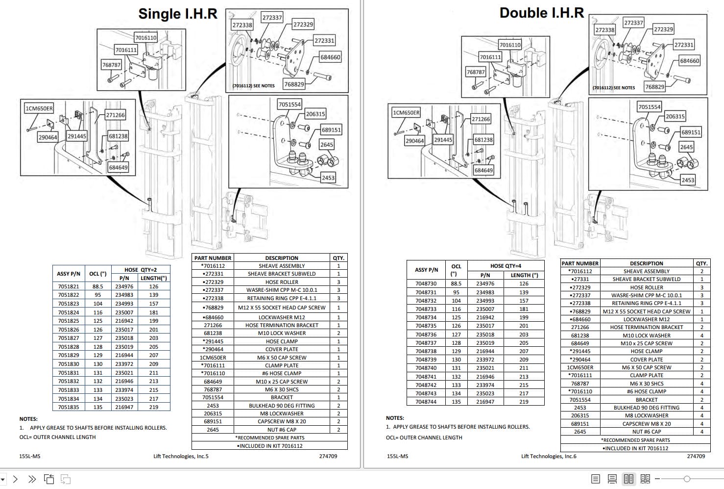 Lift Tek 155L MS Two Stage Part Manual 274709 (2)