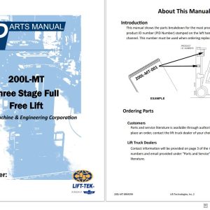 Lift Tek 200L MT Three stage Full Free Lift Part Manual 8904299 (1)