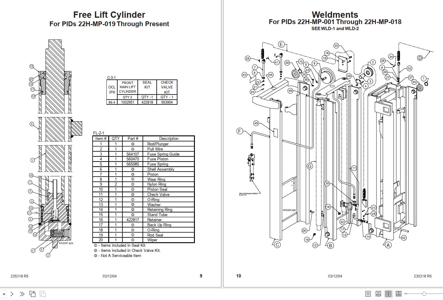 Lift Tek 22H MP Five Stage Mast Part Manual 235318R5 (2)
