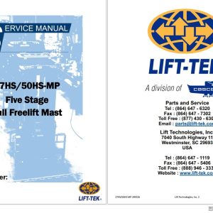 Lift Tek 27HS MP 50HS MP Five Stage Full Freellft Mast Service Manual 294526 (1)