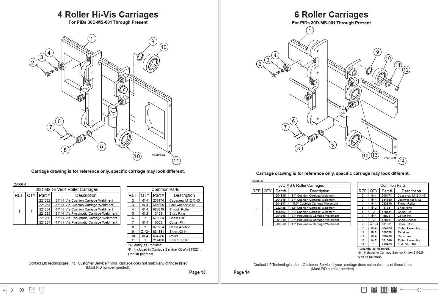 Lift Tek 30D MS 2 Stage Mast Part Manual 235858R5 (2)
