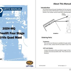 Lift Tek 35DV MQ Full Freelift Four stage Opti Vis Quad Mast Part Manual 263917 (1)