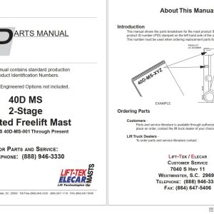 Lift Tek 40D MS 2 Stage Limited Freelift Mast Part Manual 235856R8 (1)