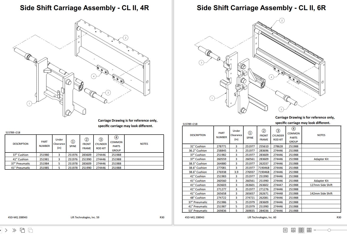 Lift Tek 45D MQ Four Stage Mast Part Manual 208943 (2)
