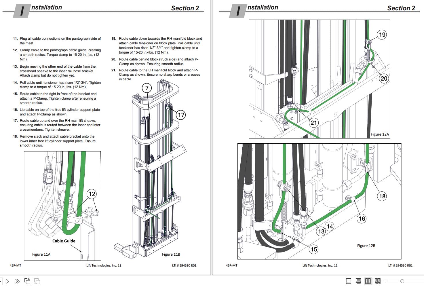 Lift Tek 45R MT Three stage Full Freelift Mast Kion Service Manual 294530 (2)
