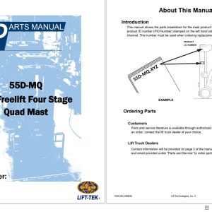 Lift Tek 55D MQ Full Freelift Four stage Quad Mast Part Manual 246846 (1)