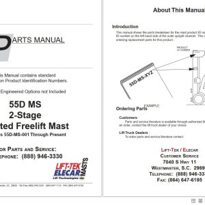 Lift Tek 55D MS 2 Stage Limited Freelift Mast Part Manual 686462R9 (1)