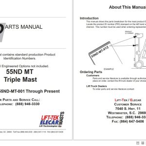 Lift Tek 55ND MT Triple Mast Part Manual 256985R3 (1)