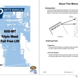 Lift Tek 60D MT Triple Mast Full Free Lift Part Manual 245199 (1)