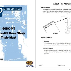 Lift Tek 60DC MT Full Freelift Three Stage Triple Mast Part Manual 7317045 (1)